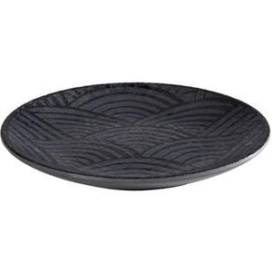 APS Bord/Diner Plate/Decorative Plate/Melamine Plate -DARK WAVE-Ø 14,5 cm, H: 1,5 cm - zwart Synthetisch materiaal 84907