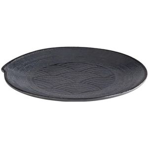APS Plate/Dinner Plate/Decorative Plate/Melamine Plate -DARK WAVE-Ø 22 cm, H: 2 cm - zwart Synthetisch materiaal 84908