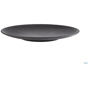 APS bord/diner bord/decoratie bord/melamine bord -NERO-Ø 33 cm, H: 3,5 cm - zwart Synthetisch materiaal 85065
