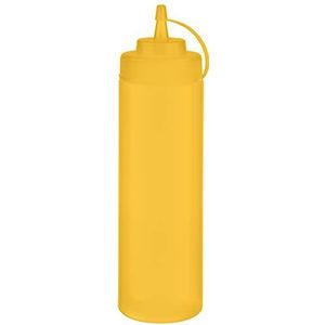 APS knijpfles, set van 6 Ø 7 cm, H: 26,5 cm, 760 ml polyethyleen, geel met schroefdeksel met dop Vulopening: Ø 5,5 cm