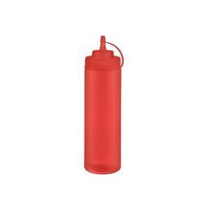 APS Knijpfles, set van 6 Ø 7 cm, H: 26,5 cm, 760 ml polyethyleen, rood met schroefdeksel met dop Vulopening: Ø 5,5 cm