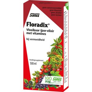 Salus Floradix IJzer-elixir - Mineralen - Bij vermoeidheid - Met ijzer en vitamine B12 - 500 ml