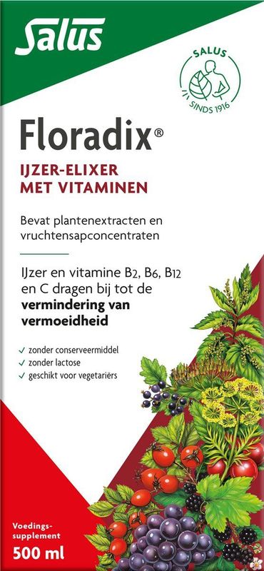Salus Floradix IJzer-elixir - Mineralen - 500 ml