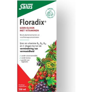 Salus Floradix IJzer-elixir - Voedingssupplement met IJzer en Vitamine B12 - 250 ml