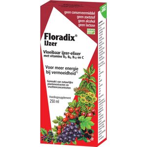 Salus Floradix IJzer-elixir - Voedingssupplement met IJzer en Vitamine B12 - 250 ml