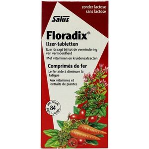 Salus Floradix IJzer-tabletten - Vitaminen - Vermoeidheid – ijzer voedingssupplement – 84 tabletten