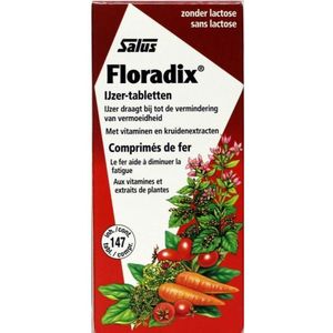 Salus Floradix IJzer-tabletten - Vitaminen - Vermoeidheid – ijzer voedingssupplement – 147 tabletten