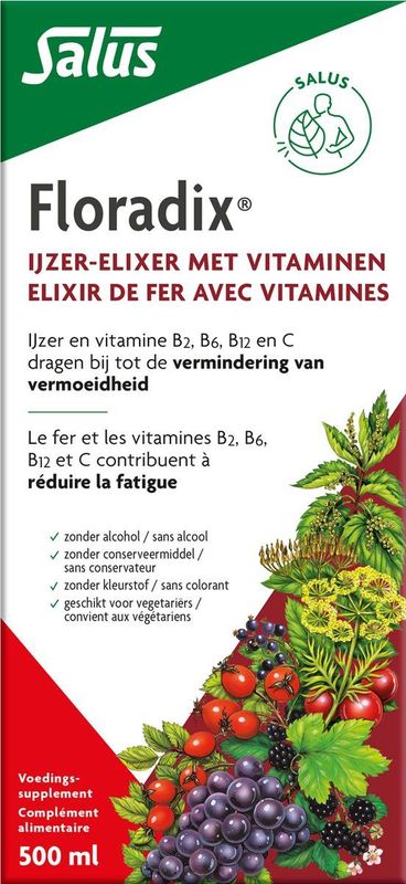 Floradix - IJzer-elixir - Voedingssupplement - 500 ml