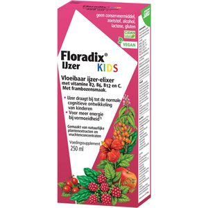 Floradix IJzer-Elixer Kids - Met Vitaminen C, B2 en B12 - IJzer voedingssupplement - Vegan - 250ml