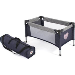 Bayer Chic 2000 - Poppen Reisbedje - Melange Navy Grijs