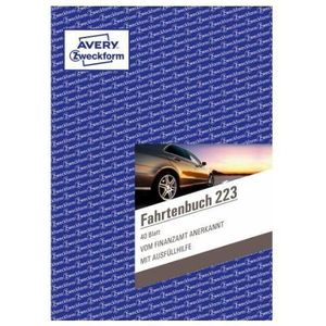 Avery Fahrtenbuch 223 A5 40 Blatt, Blau, Weiß, Papier, 148 mm, 210 mm