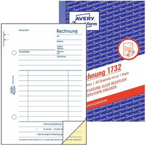 AVERY Zweckform Rechnung Formularbuch 1732