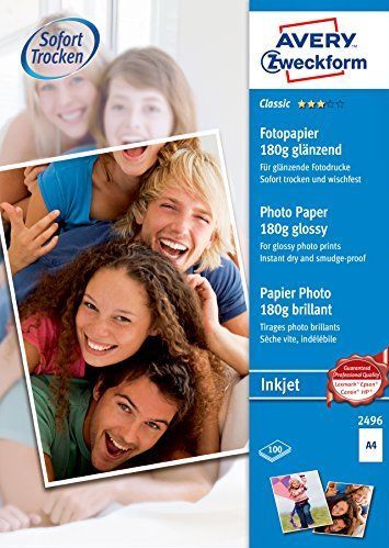 AVERY Zweckform 2496 Fotopapier - Glanzend - 100 Vellen - 180 g/m² - DIN A4