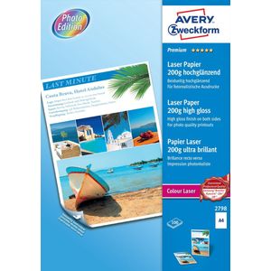 Avery - 100 Vellen Fotopapie - Glanzen - Premiu - Voorkant/Achterkan - 200 G/M²
