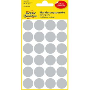 Markierungspunkte 18 mm 4 Blatt 96 Etiketten grau
