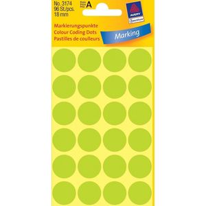 Huismerk Avery 3174 Ronde Etiket 18mmLicht Groen