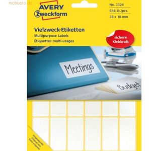 Huismerk Avery 3324 Handmatige Etiket 38x18mm Wit