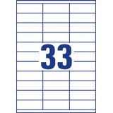 Avery Zweckform - 3421 - Etiket - Wit - 70x25.4mm - 3300 Stuks