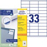 Avery Zweckform - 3421 - Etiket - Wit - 70x25.4mm - 3300 Stuks