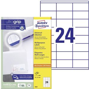 Avery Zweckform Universal-Etiketten ultragrip 70x35 mm VE=2.400 Etiket