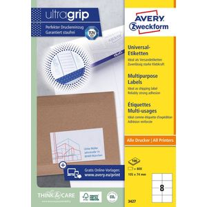 Avery Zweckform Universal-Etiketten ultragrip 105x74 mm VE=800 Etikett
