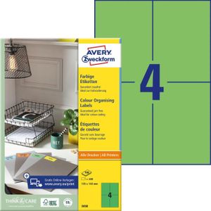 400 AVERY Zweckform Etiketten 3458 grün 105,0 x 148,0 mm