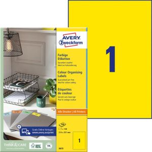 Avery - 3473 - etiketten zonder lijst - geel