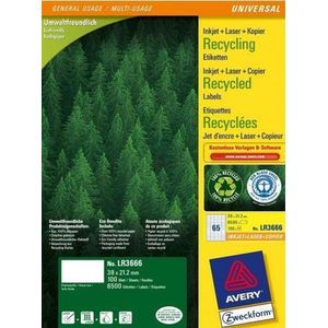 Avery printeretiketten Recycled universele etiketten, 38 x 21.2mm