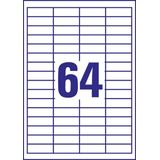 Avery Universele Etiketten, wit, 48,5 x 16,9 mm, permanent klevend