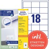 Avery Zweckform Universal-Etiketten ultragrip 64x45 mm VE=1.800 Etiket