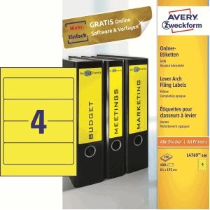 Avery - Ordneretiketten - Zelfklevend - BlockOUT - FSC-gecertificeerd