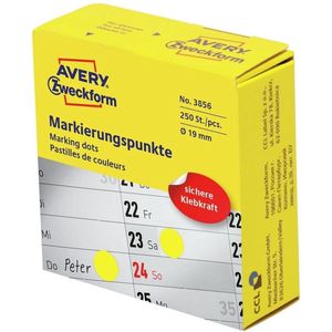 Avery Zweckform Markierungspunkte auf Rolle 19mm gelb VE=250 Etiketten