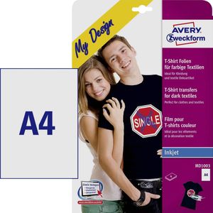 Avery-Zweckform My Design T-Shirt MD1003 - Inkjet-textielfolie - DIN A4 - Voor gekleurd textiel