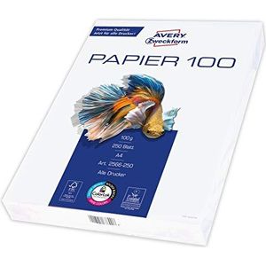 Avery-Zweckform Inkjet Paper Bright White 2566-250 Set van 200 stuks Printpapier, kopieerpapier DIN A4 100 g/m² 250 vellen Helderwit