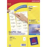 AVERY - Zweckform QuickPEEL adresetiketten, 210 x 297 mm, polyester, transparant, zonder rand, c