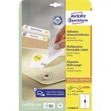 Avery - Afneembare Etiketten - Wit - 99,1 x 139,0 mm - Zelfklevend