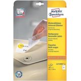 Avery Afneembare Etiketten, wit, 99,1 x 139,0 mm, afneembaar