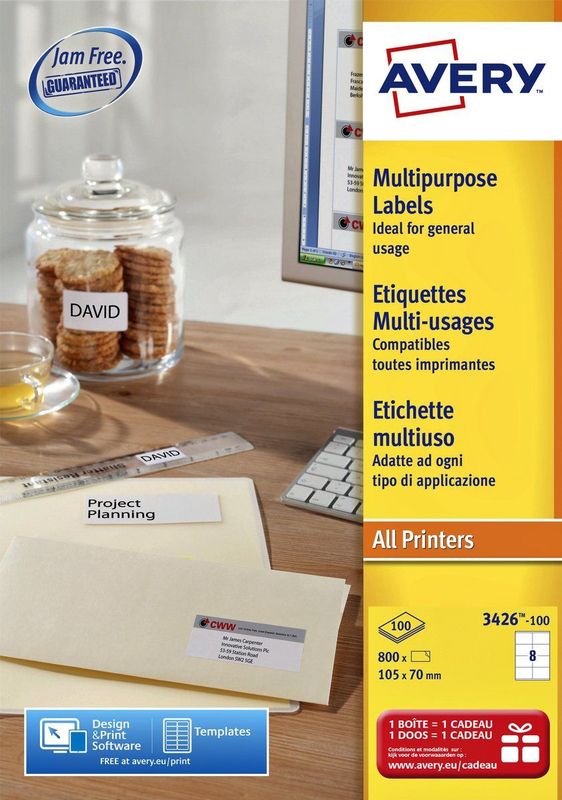 Afneembare Etiketten - 96x63,5mm - Zelfklevend - 200 Stuks - FSC Gecertificeerd