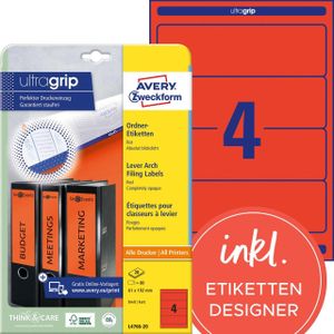 AVERY Zweckform Ordneretiketten 61,0 x 192,0 mm rot