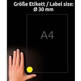 Avery-Zweckform L6128-20 Etiketten Ø 30 mm Polyester folie Geel 960 stuk(s) Permanent Weerbestendige etiketten, Etikett