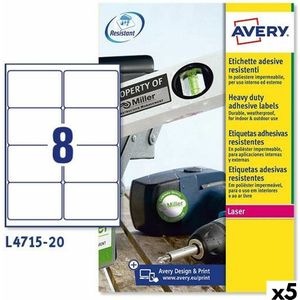 Avery Etiketten voor printers L4515 99,1 x 67,7 mm wit 20 vellen (5 stuks)