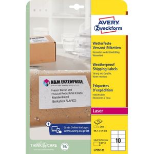 Avery L7992-25 ultra-sterke verzendetiketten A4 99,1 x 57 mm wit (250 etiketten)