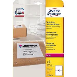 Avery Dennison L7994-25 verzendlabels, 99,1 x 139 mm, 25 vellen