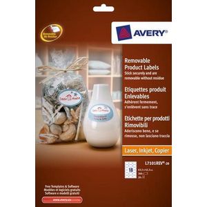 Avery Zweckform J8102-10 productetiketten | glanzend | ovaal | wit | 63,5 mm x 42,3 mm | 180 etiketten