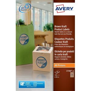 Huismerk Avery L7106-20 Rond Etiket 60mm Bruin