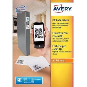 Avery L7120-25 Vierkant Product/QR Code Labels, Wit, 35mm, 35 Etiketten per A4-vel