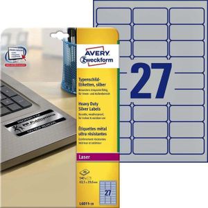 Avery Zweckform L6011-20 polyester verzegelingsetiketten 63,5 x 29,6 mm (540 etiketten)