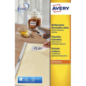 AVERY Zweckform L6025REV-25 Etiketten - Wit - 450 Plus 90 Zelfklevende Stickers - Verwijderbaar