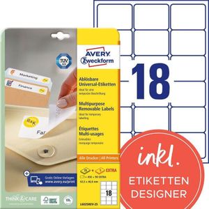 Avery Zweckform Etiketten 63,5x46,6mm VE=540 Stück