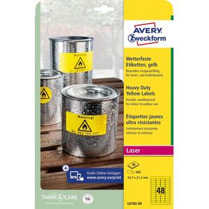 AVERY Zweckform wetterfeste Folienetiketten 45,7 x 21,2 mm